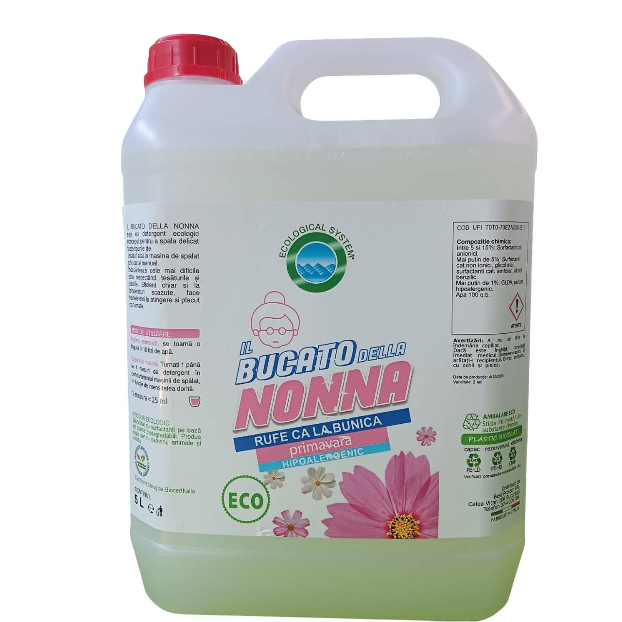 Detergent de rufe ecologic Bucato della nona - rufe ca la bunica - 5 L
