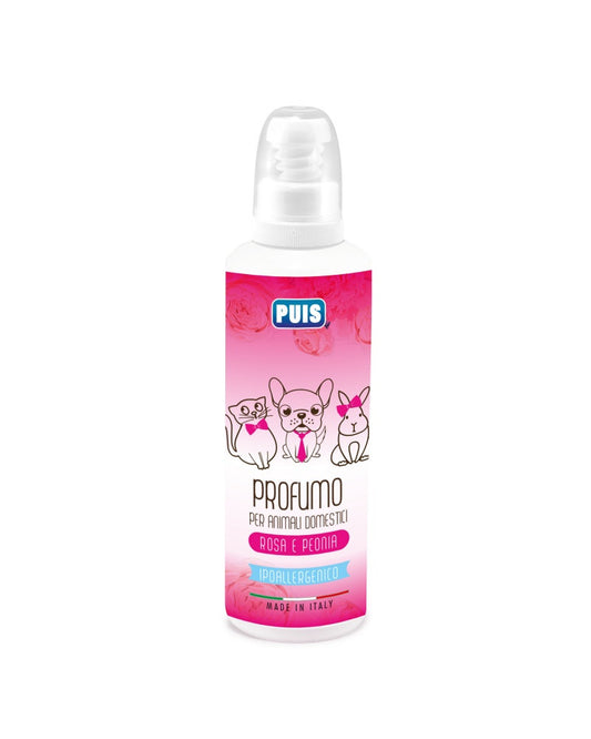PARFUM PUIS TRANDAFIRI SI BUJORI  PENTRU CAINI SI ANIMALE DE COMPANIE, PISICI, IEPURI 120 ML