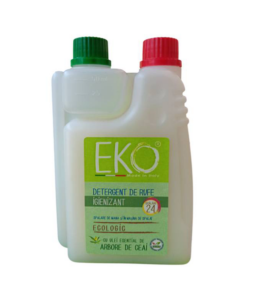 EKO detergent de rufe igienizant 600 ml cu ulei esențial arbore de ceai, 24 spălări