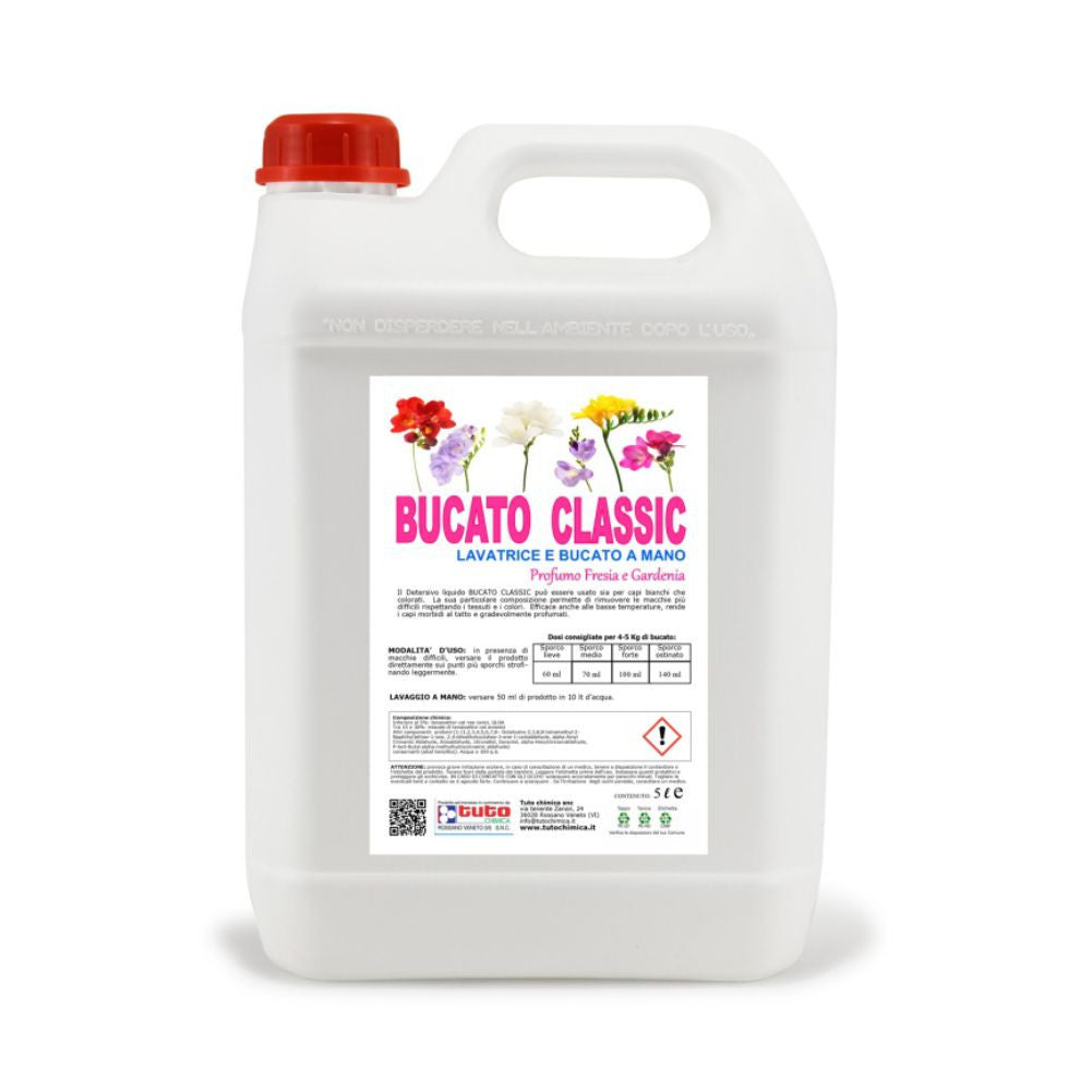 Detergent lichid de rufe profesional BUCATO CLASSIC fresia si gardenia 5L